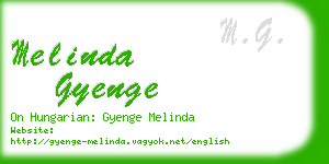 melinda gyenge business card